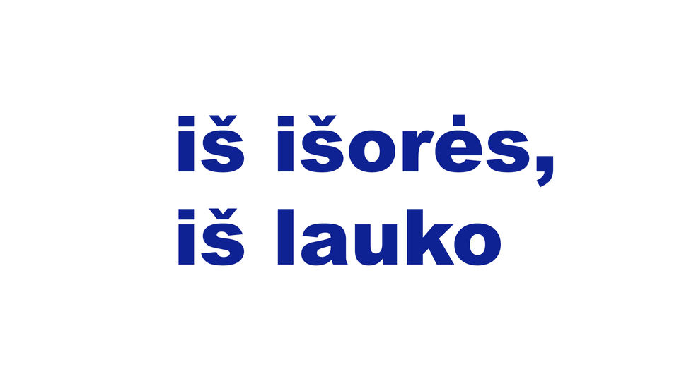 iš išorės, iš lauko