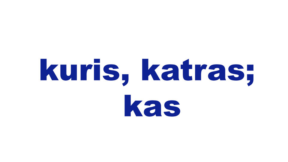 kuris, katras; kas