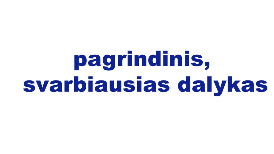pagrindinis/svarbiausias dalykas