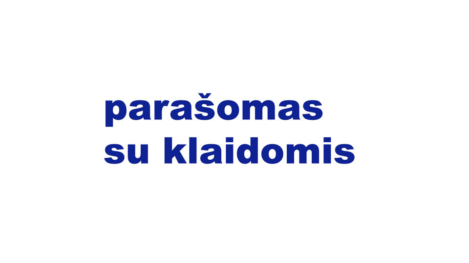 parašomas su klaidomis