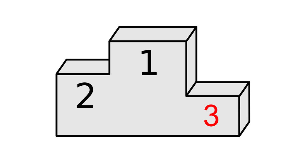 trečias (-a)