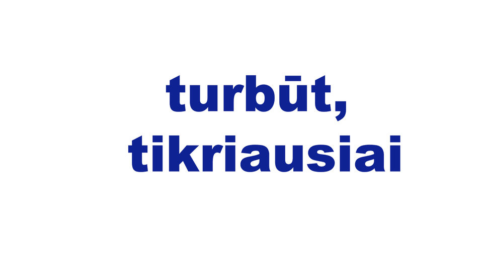 turbūt, tikriausiai