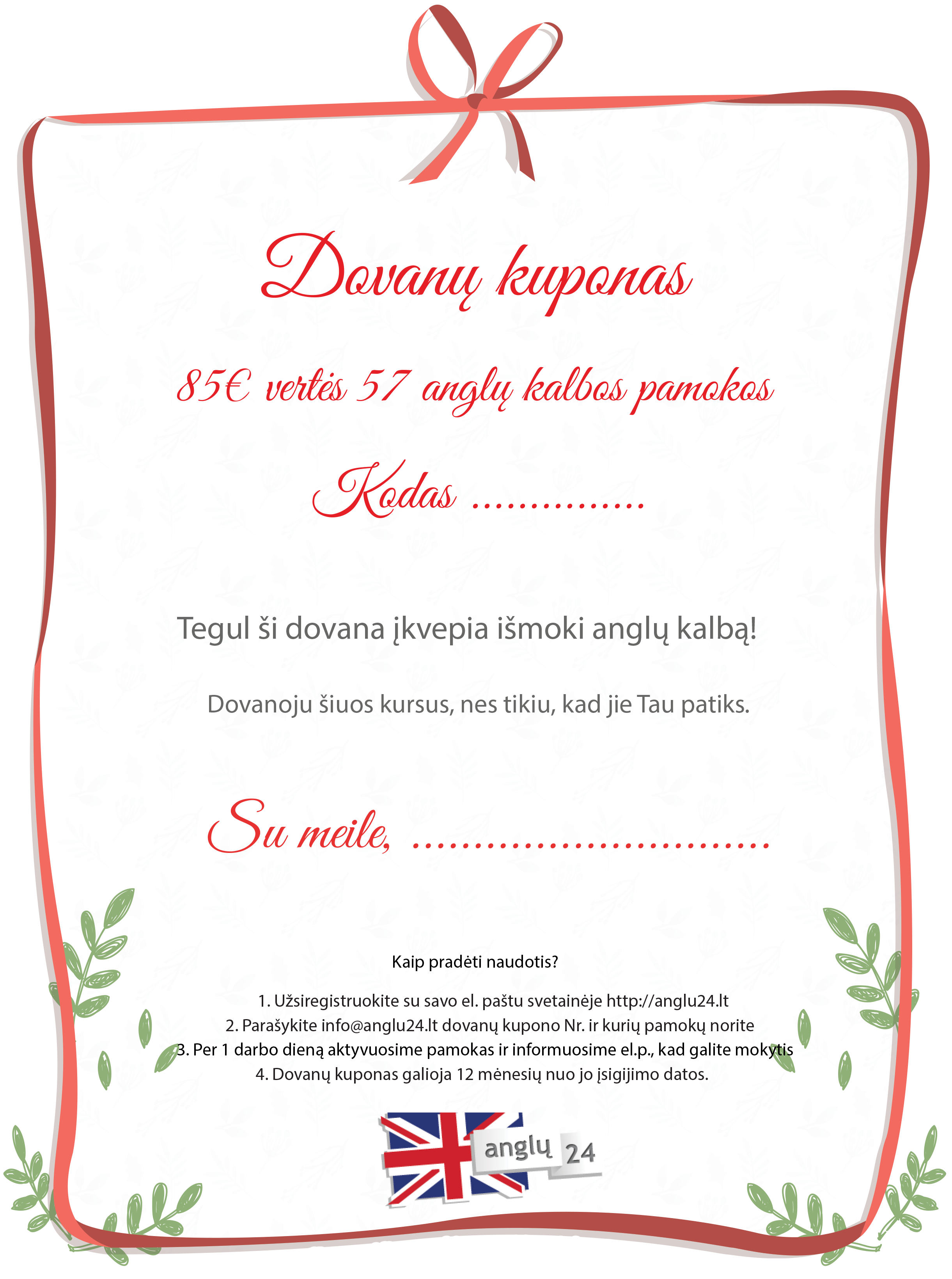 dovanų kuponas